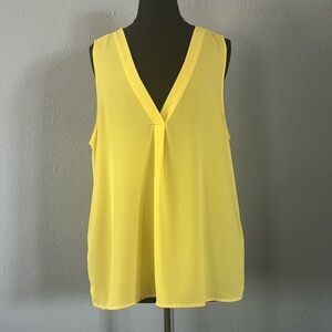 NWT Forever 21 Yellow V Neck Sleeveless Top Womens Size XL